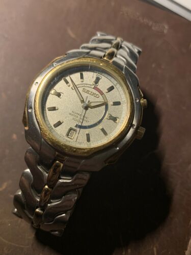 1999 Seiko Kinetic 100M Water Resistant Watch 5M42 0L89 For