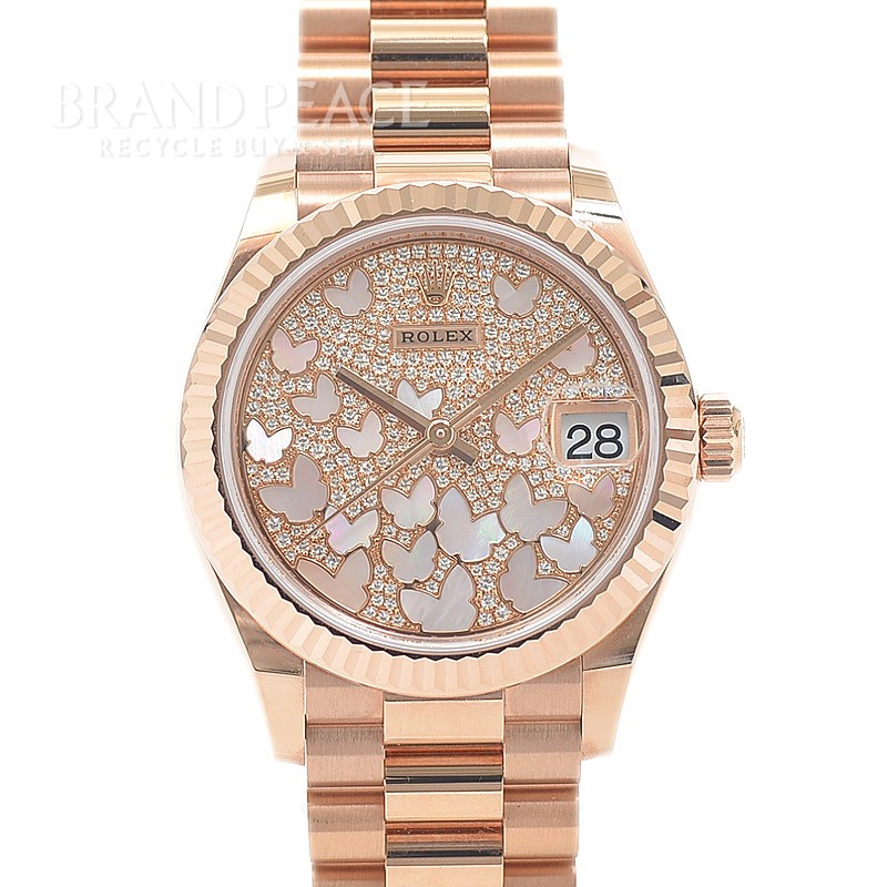 Rolex Datetojust 278275 Ladies White Shell Butterfly K18RG Random