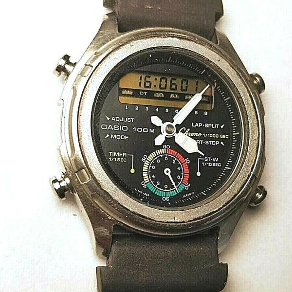 Vintage Casio Aw 600 Mod 373 Analog Digital Alarm Chrono Men Japan Made Watch Watchcharts