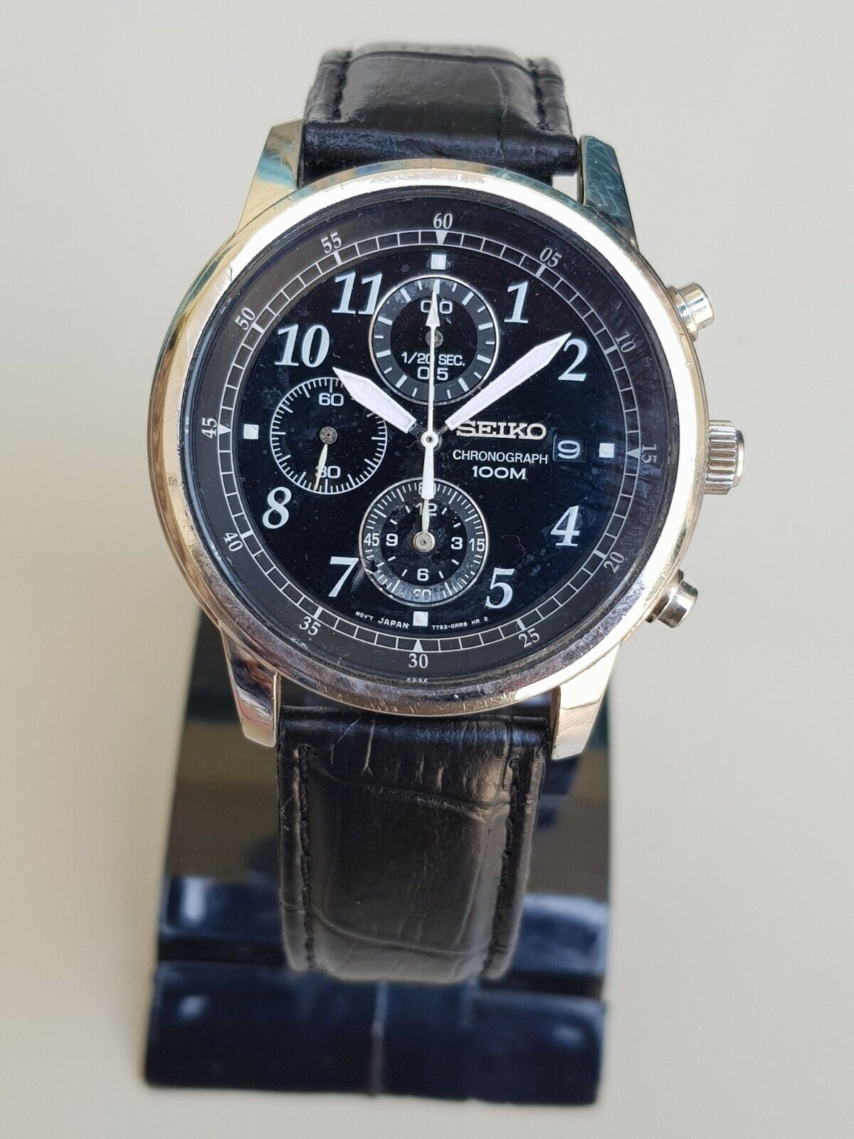 vintage seiko chronograph 100m quartz 7t92-0lt0 wristwatch for 