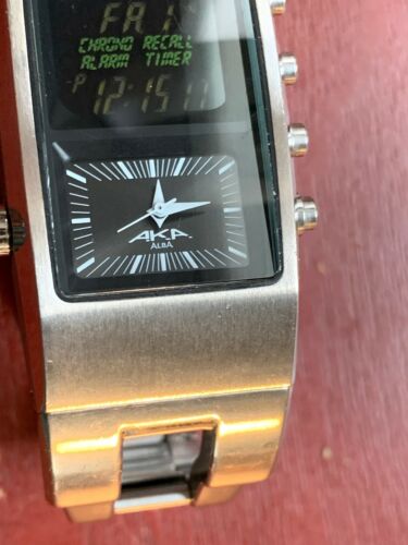 SEIKO ALBA AKA V091 5000 Very Rare Digital and Analog Combo 10bar