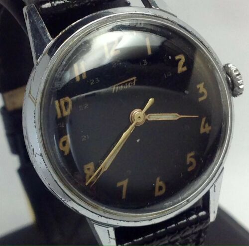 VINTAGE TISSOT SWISS MADE 15J. BLACK DIAL U.S. MILITARY MENS WATCH