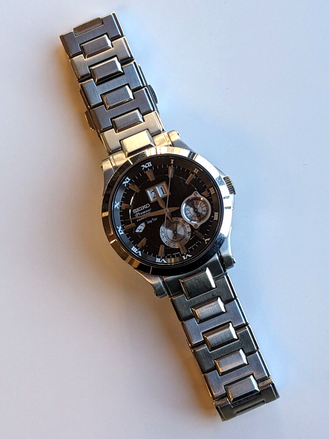 Seiko Premier Kinetic Perpetual Calendar Leap Year Wrist Watch