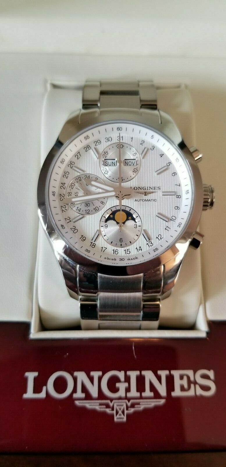 Longines Conquest Classic Silver Dial Chronograph Automatic Mens Watch L27984726 WatchCharts Marketplace