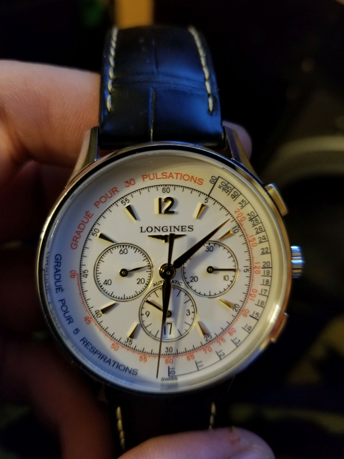 The Longines Asthmometer Pulsometer Chronograph L2.787.4 MEGA rare