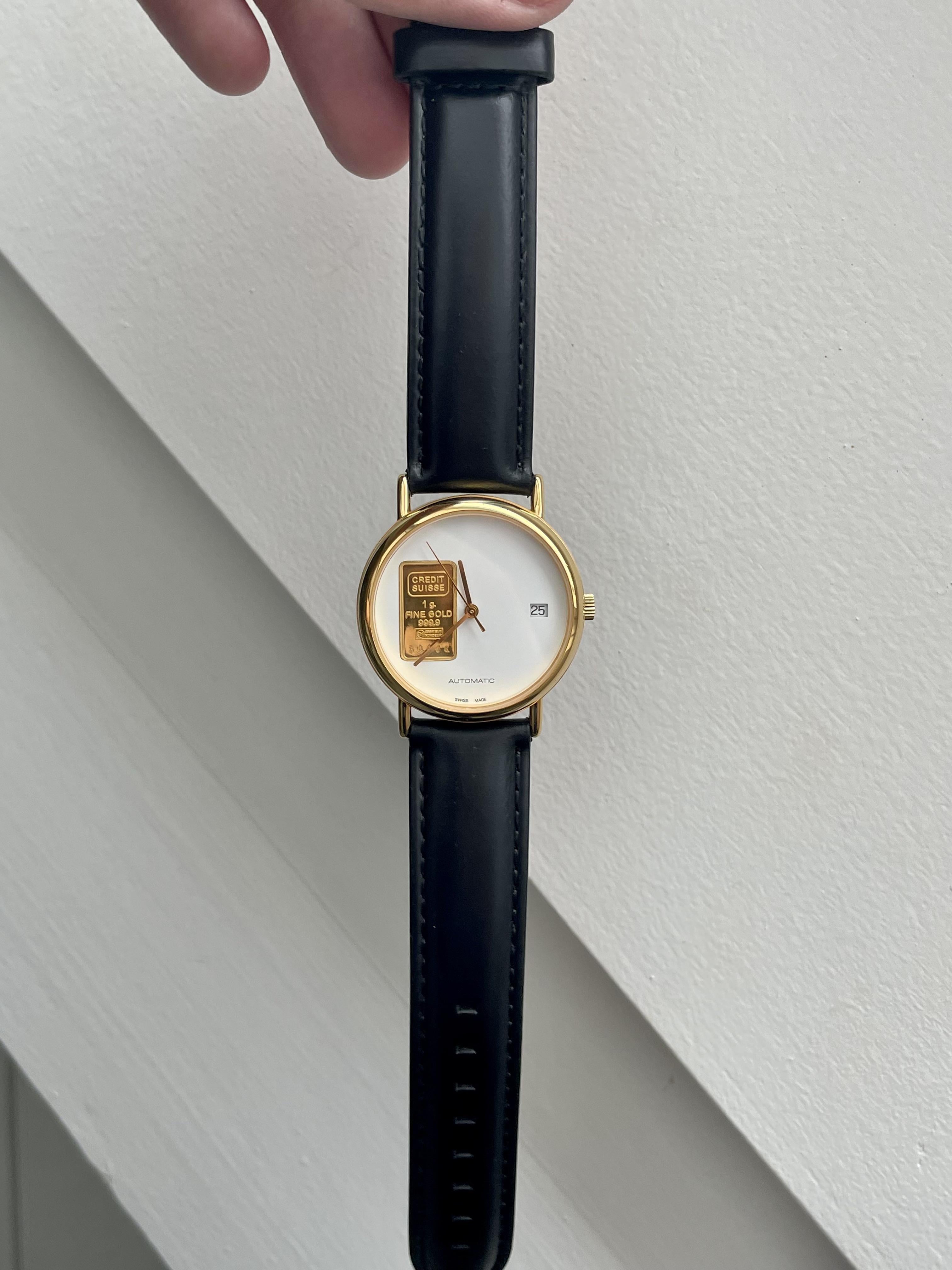 WTS] unusual Credit Suisse 24k gold watch - round 2
