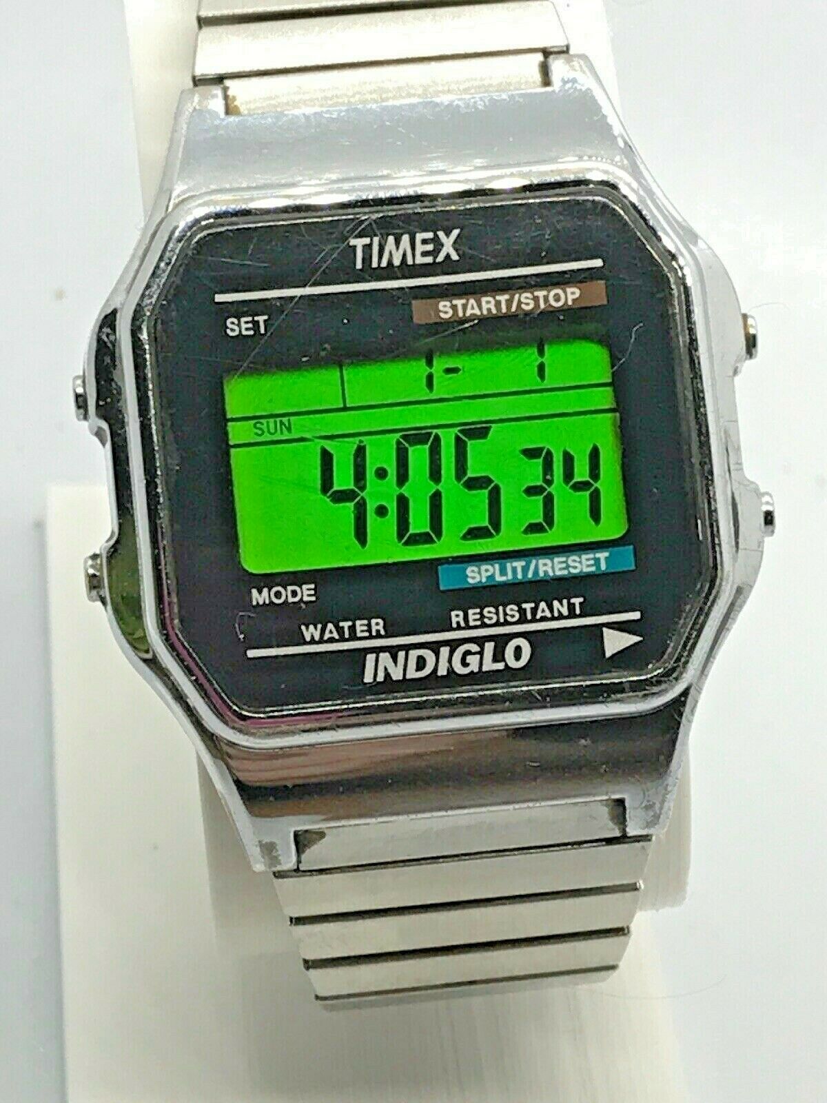 men's digital watch with stretch band