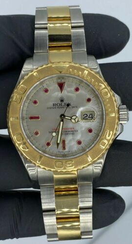 Rolex Yacht-Master 18k two tone ref 16623 MOP Ruby dial Mother of