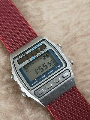 Vintage SEIKO A557 5020 DIGITAL ALARM CHRONOGRAPH St. Steel 35mm