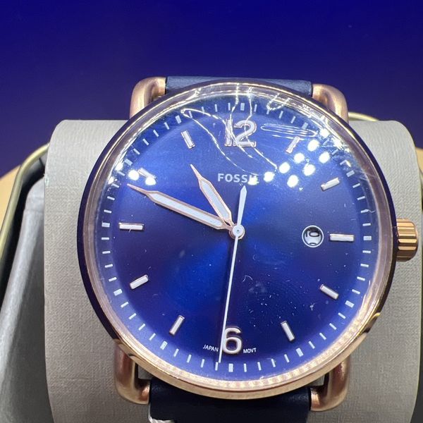 Fs5274 Fossil Men's Commuter Blue Dial Leather Watch FS5274 | WatchCharts ...