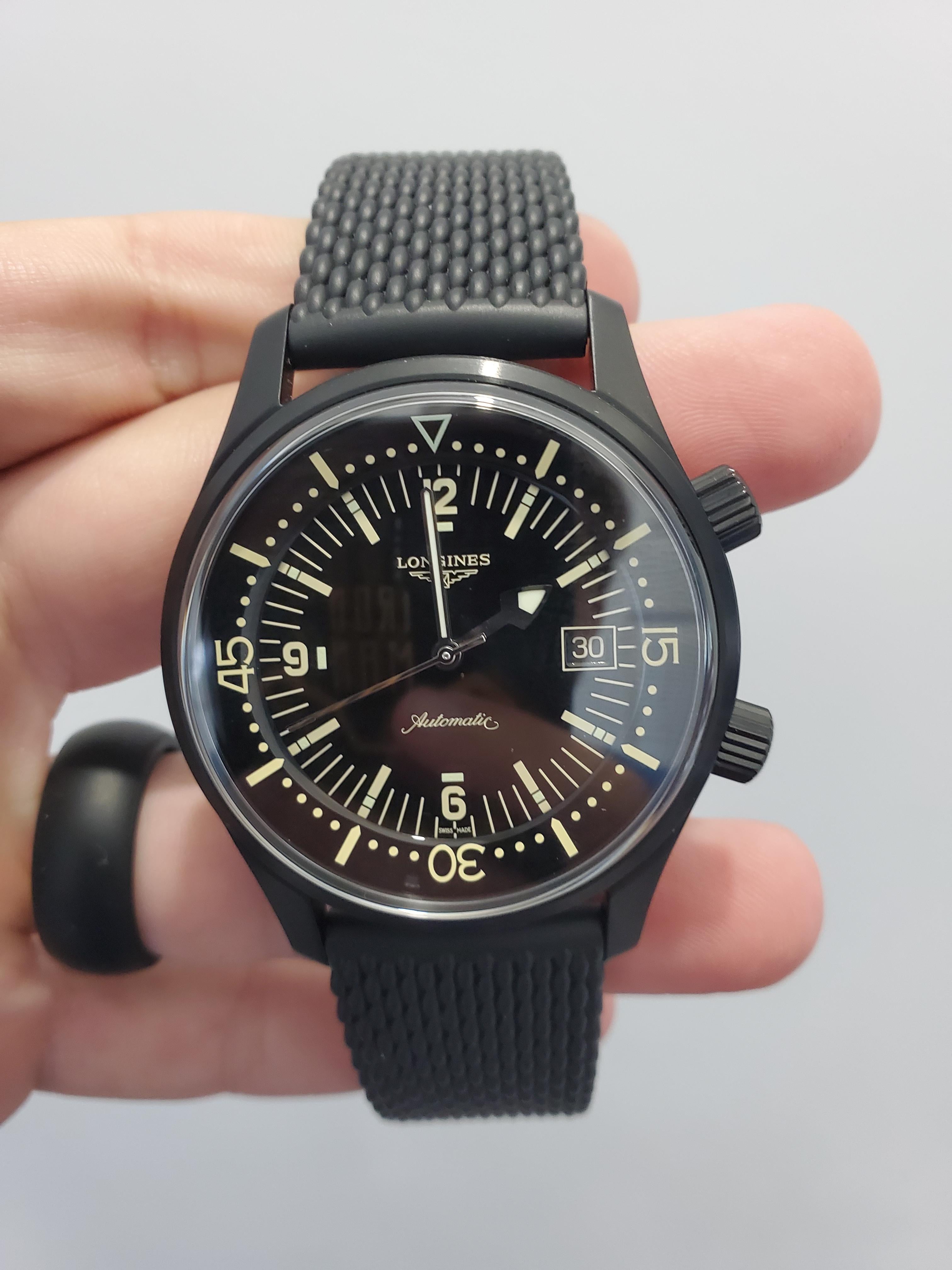 Longines legend discount diver black pvd