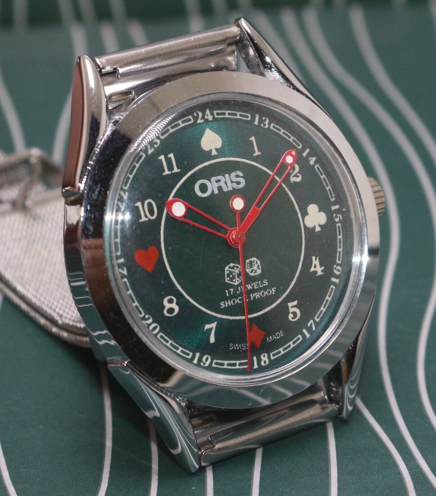 ORIs Poker Dial Vintage Retro Swiss 17J Manual Winding Men s Wrist