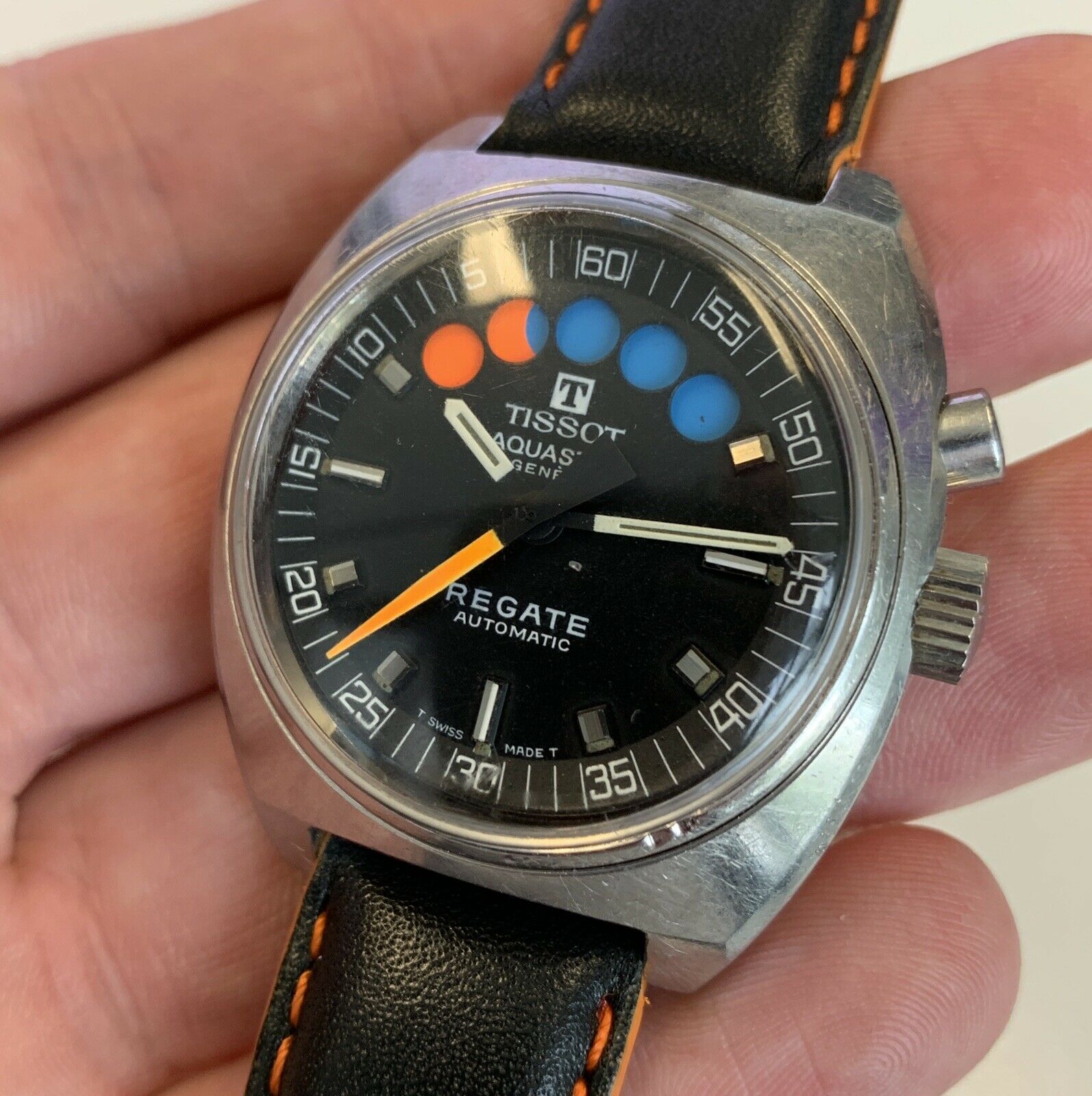 Tissot Aquastar Regate 1970 s yacht timer Lemania 1345 flyback