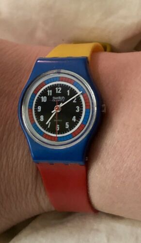 Swatch Yellow, Blue and Red Colorblock Watch Swatch yellow - Gem main image 3