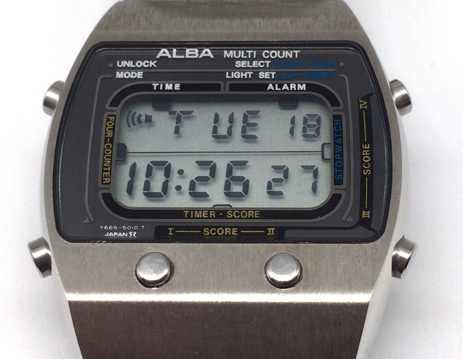 VINTAGE SEIKO ALBA Y665-5010 MULTI COUNT LCD DIGITAL WATCH JAPAN