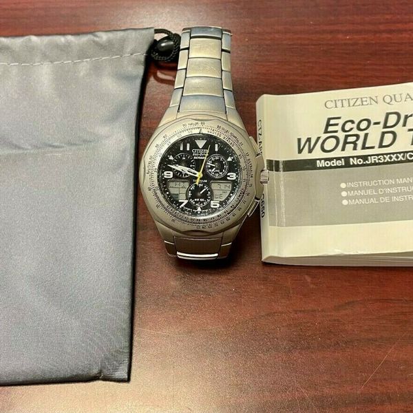 Men's Citizen Eco-Drive Solar Power Titanium Skyhawk. JR3XXX