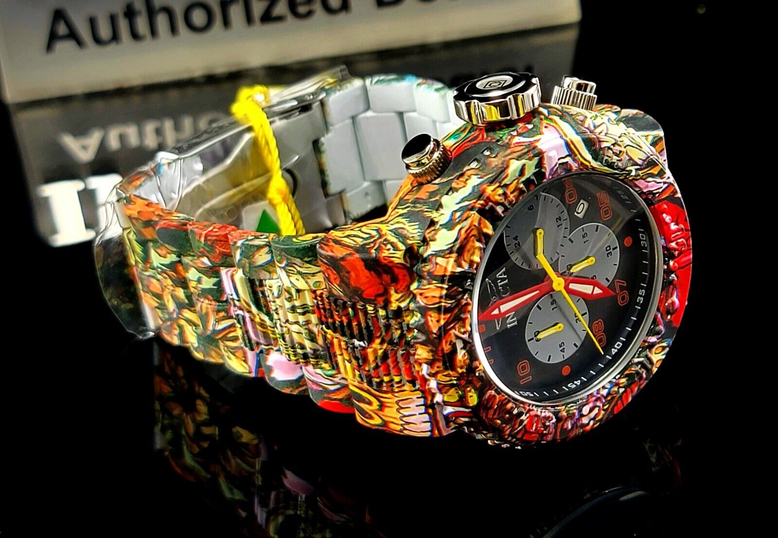 Invicta Men s 52mm Pro Diver Aqua Hydro Plated Graffiti Multicolor Chrono Watch WatchCharts Marketplace