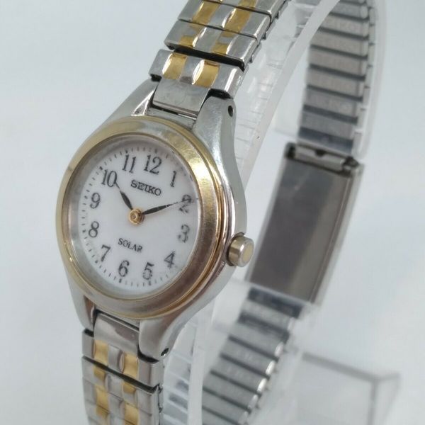 Seiko V1150AG0 Women's 22mm Two Tone Solar Quartz Watch WatchCharts
