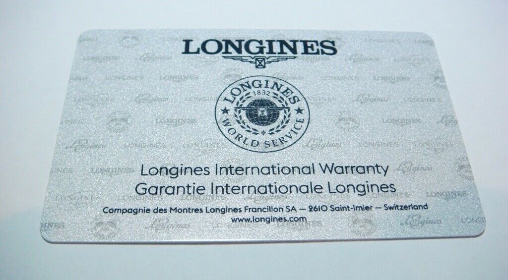 Genuine Original LONGINES International Guarantee Warranty watch