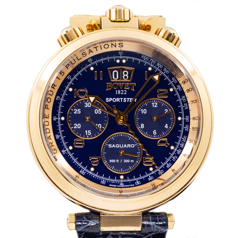 Preowned Bovet Sportster Saguro Chronograph in 18k Rose Gold Ref