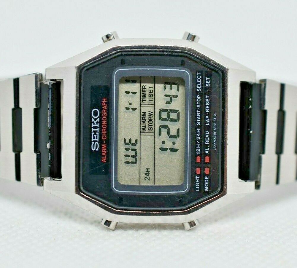 Vintage 1991 Men's Seiko A939-5009 Digital Alarm Chronograph LCD Watch,  Works! | WatchCharts
