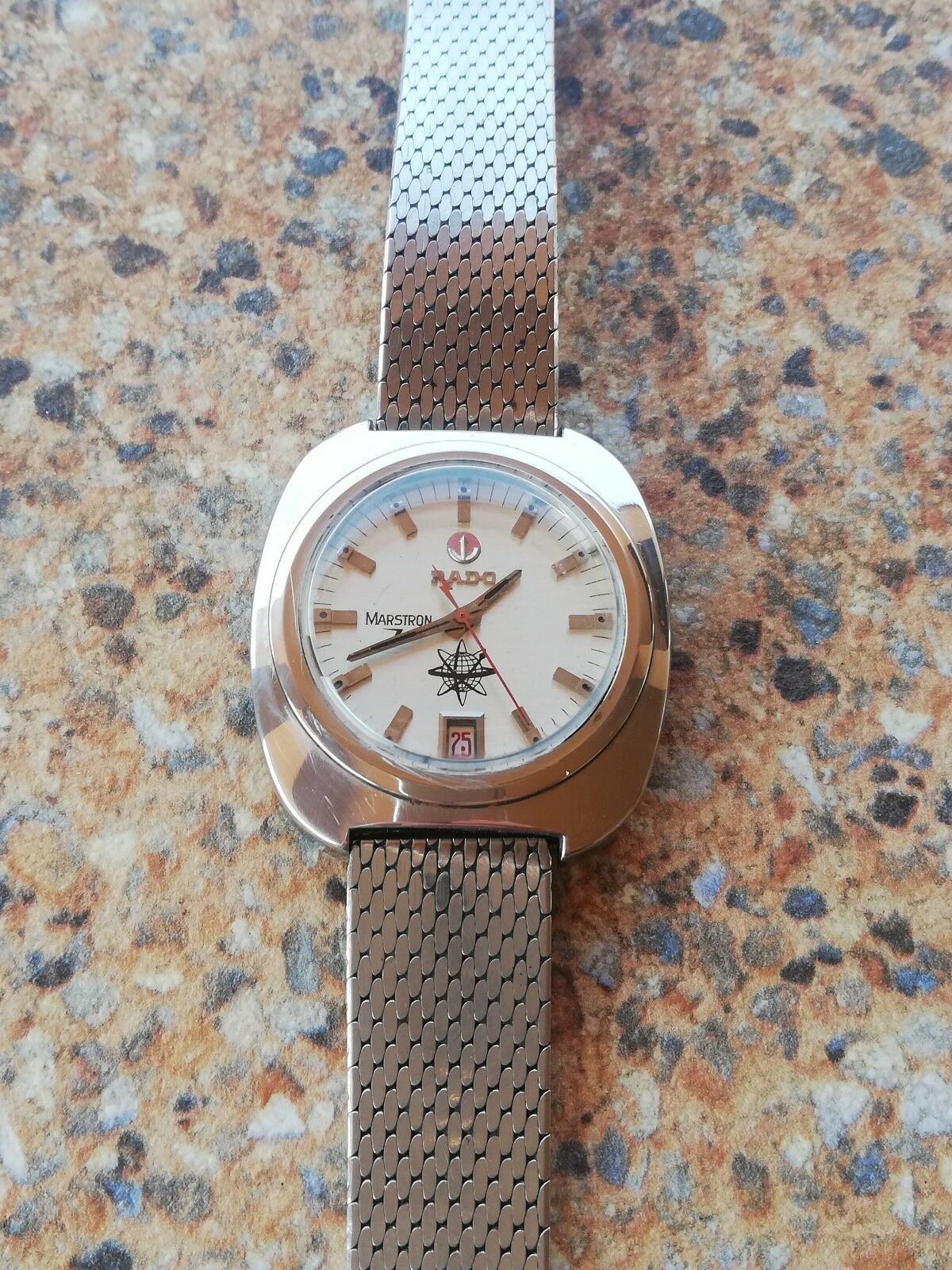 Men's Rare Vintage Rado Marstron Electronic Mechanical Watch 38mm