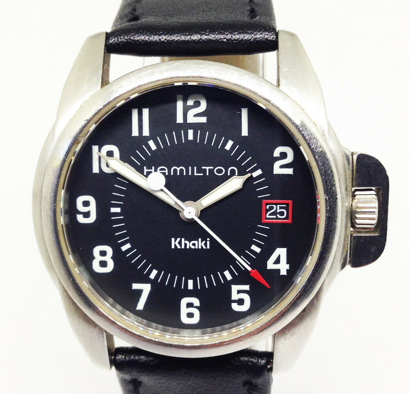 Boy's HAMILTON Khaki 6301 Quartz Watch. 34mm. Black Dial. Date. WR
