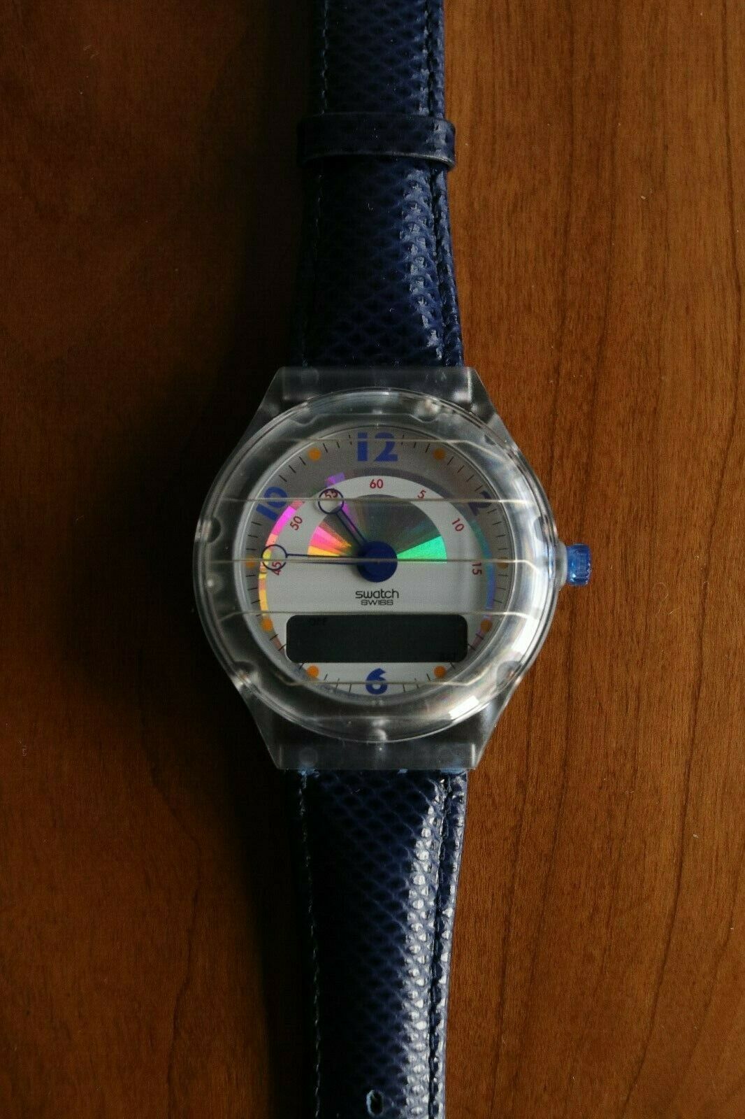 Vintage 1994 Swatch Beep Pager Wristwatch -Spacing Blue 1994 Blue
