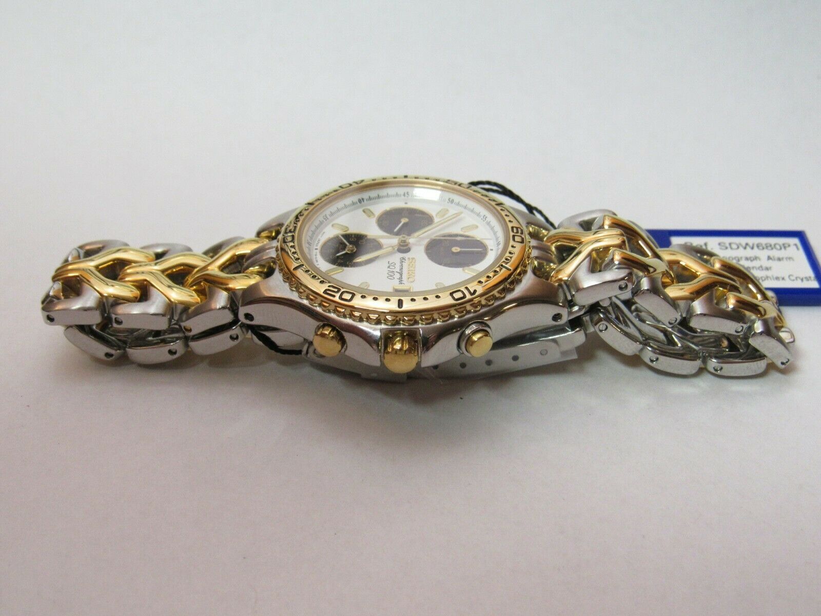 RARE SEIKO 7T32-6G20 SDW680P1 PANDA ALARM CHRONOGRAPH WATCH NOS