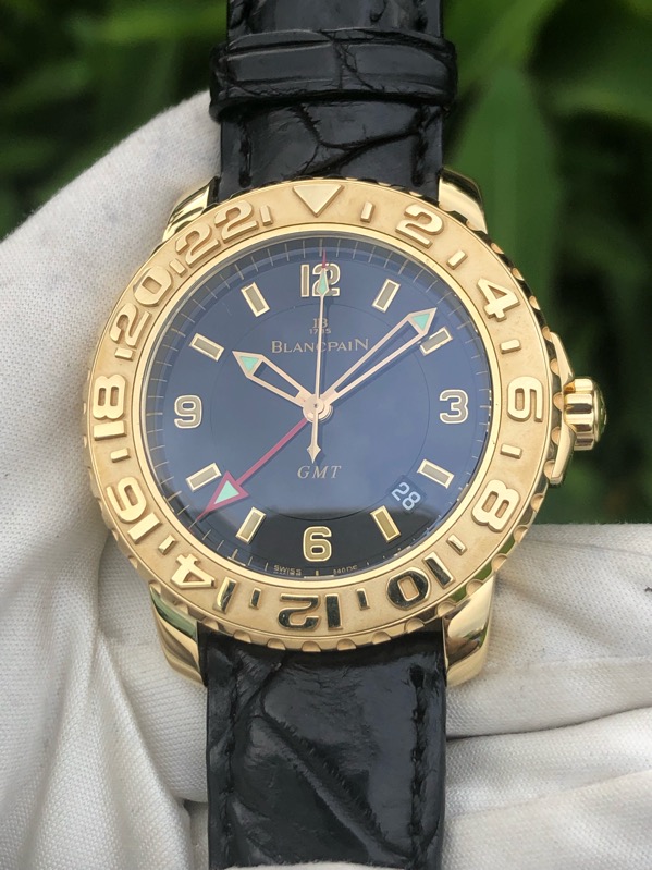 FS Blancpain Fifty Fathoms GMT 18K Yellow Gold 40mm WatchCharts