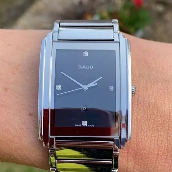 Rectangle Rado Watch Rado Integral Menâ s Rectangle Diamond Watch (Full Set) | WatchCharts ...