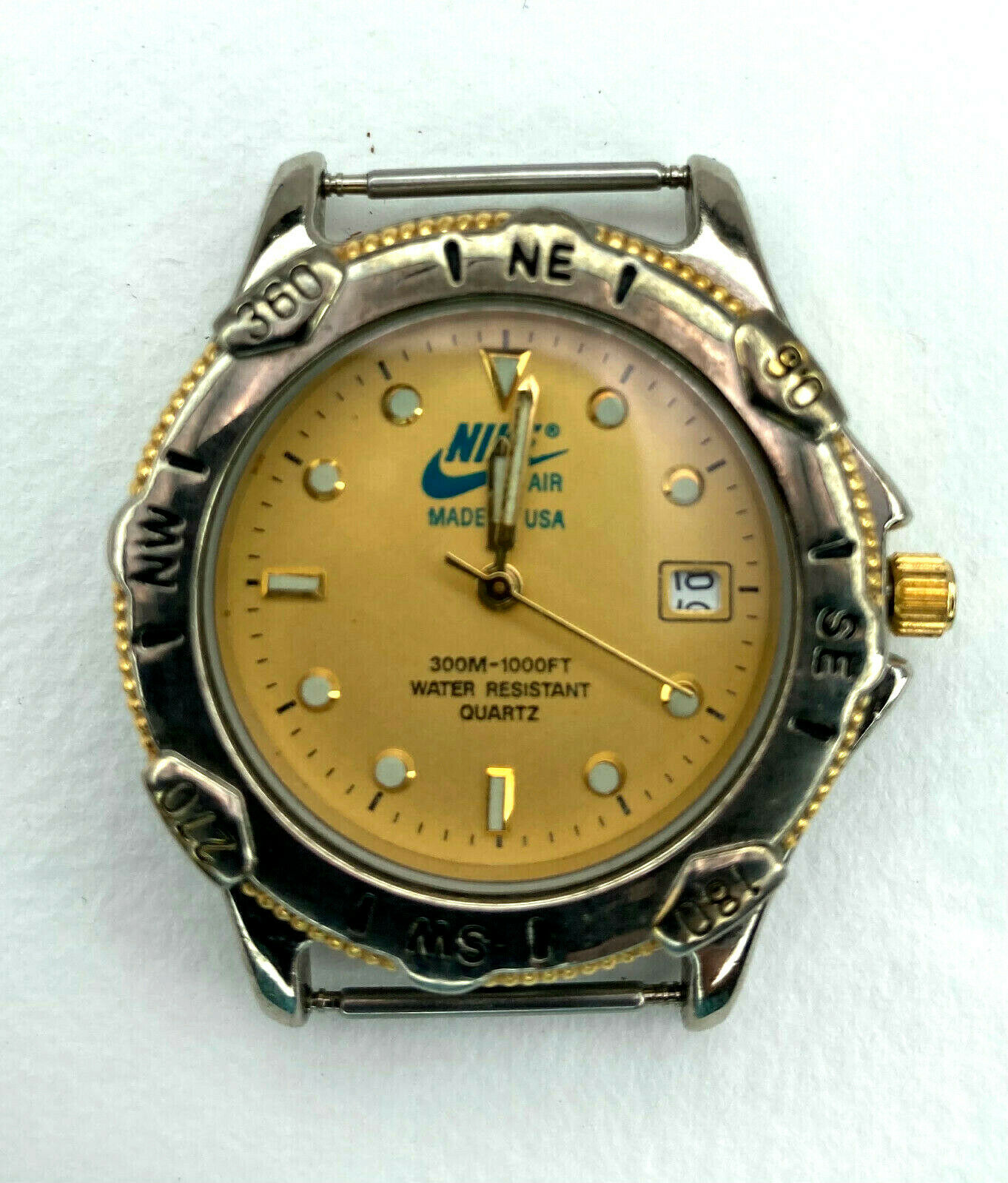 Vintage Nike Air 300M 100FT WR Quartz Watch Gold Face Made USA No Band Untested WatchCharts Marketplace