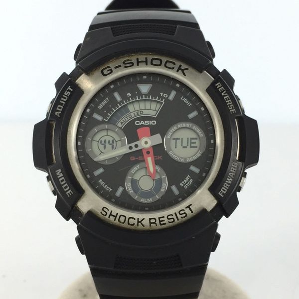 [Used] CASIO AW-590 / Quartz watch / Digital / Rubber / BLK / BLK ...