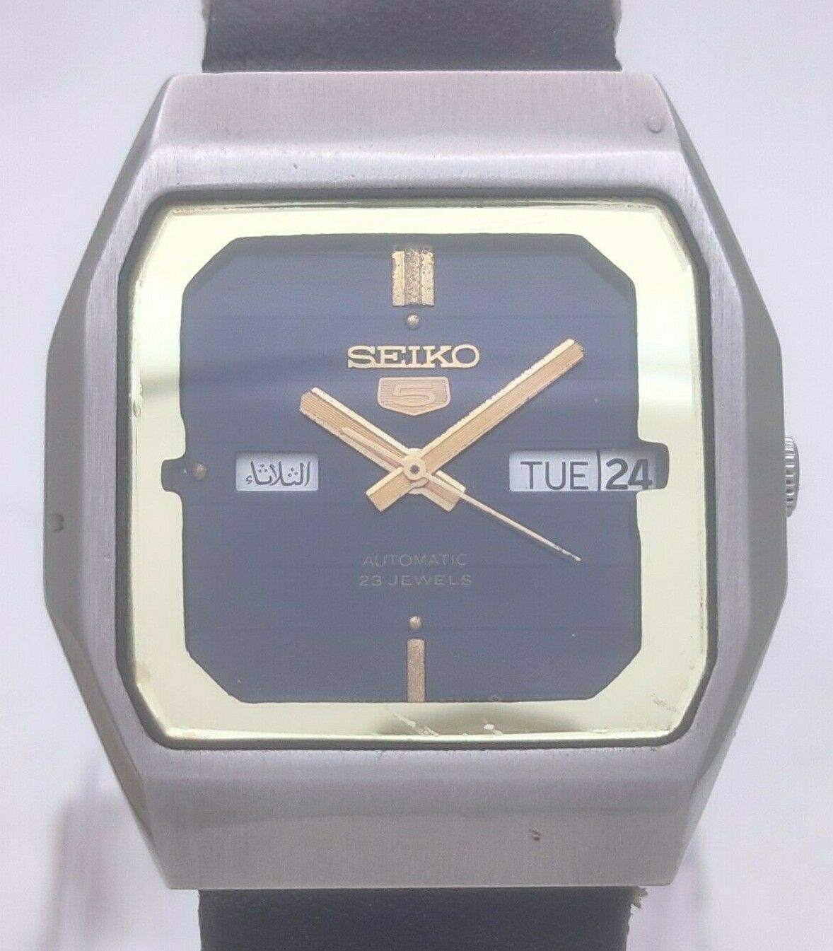 Vintage Seiko 5 Japan 6349-5190 23J Automatic Dual Day Window