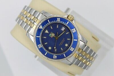 Tag Heuer WD1223.BB0611 Gold 1500 Professional Blue SS Watch Mens