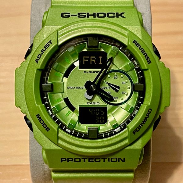 希少　CASIO G-SHOCK GA-150A-3AJF メタリックグリーン Casio G Shock GA150-3A Review by Valencia Time Center - YouTube