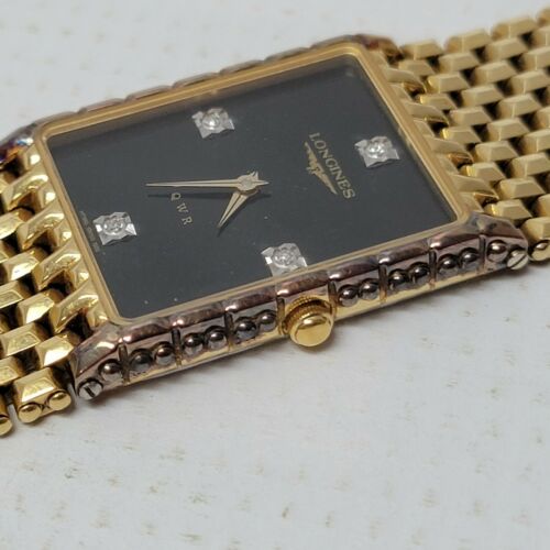 Longines QWR HT1965 Swiss 1500 Gold Rectangular Dress Watch