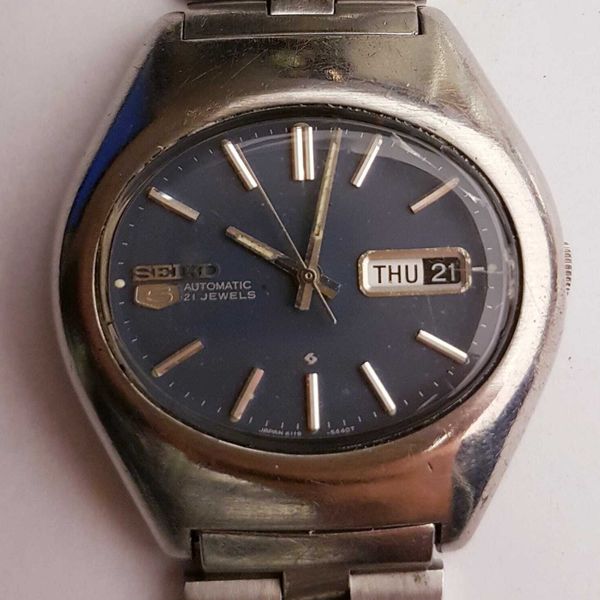 VINTAGE SEIKO 5 6119-5421 Automatic Day/Date 21 Jewels MEN'S JAPAN ...