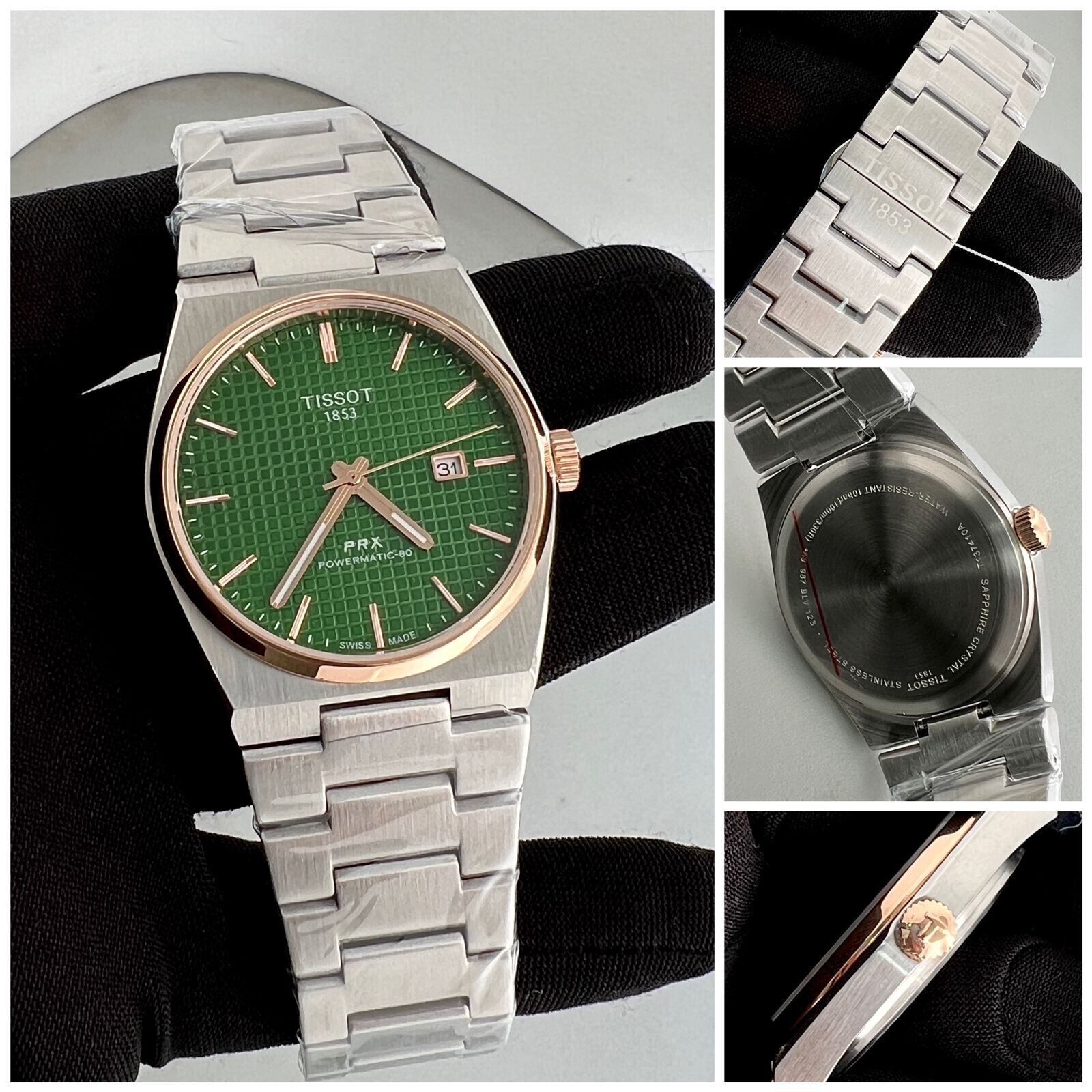 Pre owned Tissot PRX Powermatic 80 Green Dial Steel Men s Watch