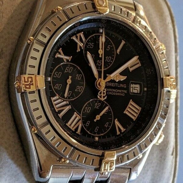 Breitling Crosswind Stainless Steel 18k Gold Automatic Chronograph ...