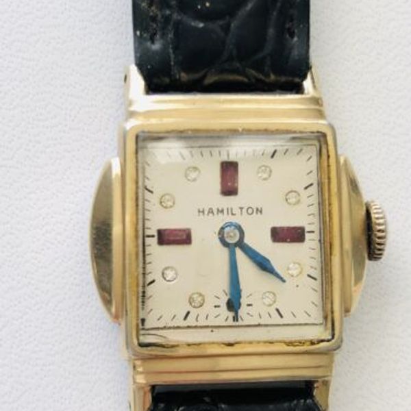 Vintage 1940 Hamilton 17 Jewels Wristwatch 10k Rolled GoldFilled Ruby