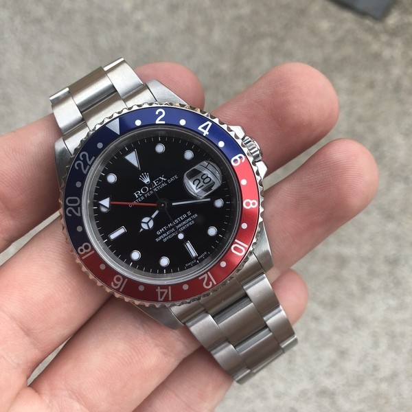 ONLY 8950 Rolex GMT Master II 16170 Pepsi P Serial SEL Holes