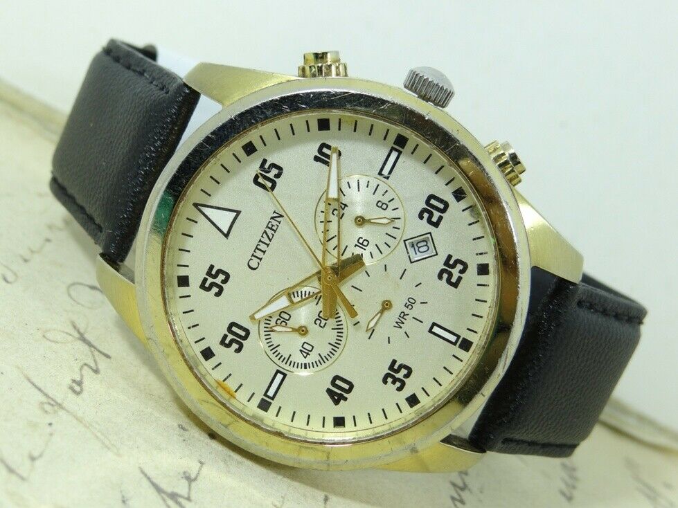 CITIZEN CHRONOGRAPH 0520-S09475 GN-4-S-11H QUARTZ DATE MEN'S WATCH