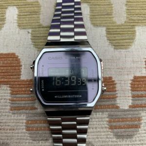 Casio A168WE Retro Silver Watch | WatchCharts