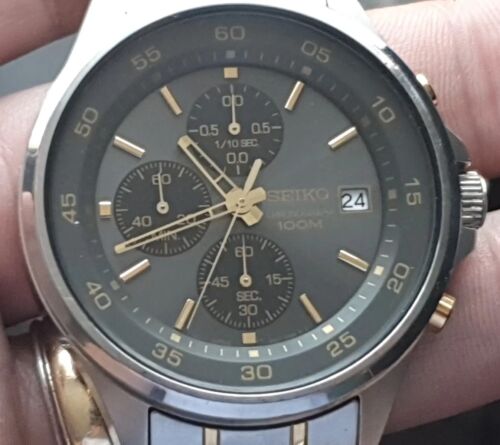 SEIKO　クロノグラフ　4T57-00E0 クオーツメンズ　稼働 SEIKO 4T57 00E0 WATCH MENS CHRONOGRAPH BLACK & WHITE DIAL