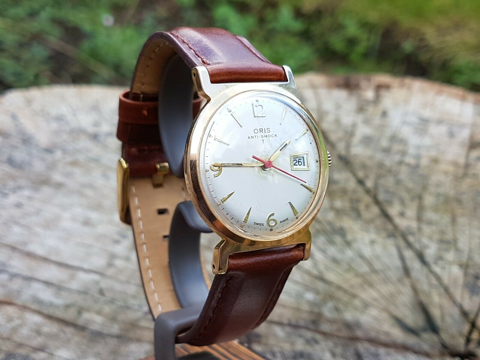 Vintage Watch Oris Anti Shock T 1960s Manual Wind Gold Plated Cal