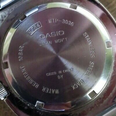 Vintage CASIO MTP-3036 Watch quartz water resistant date stainless