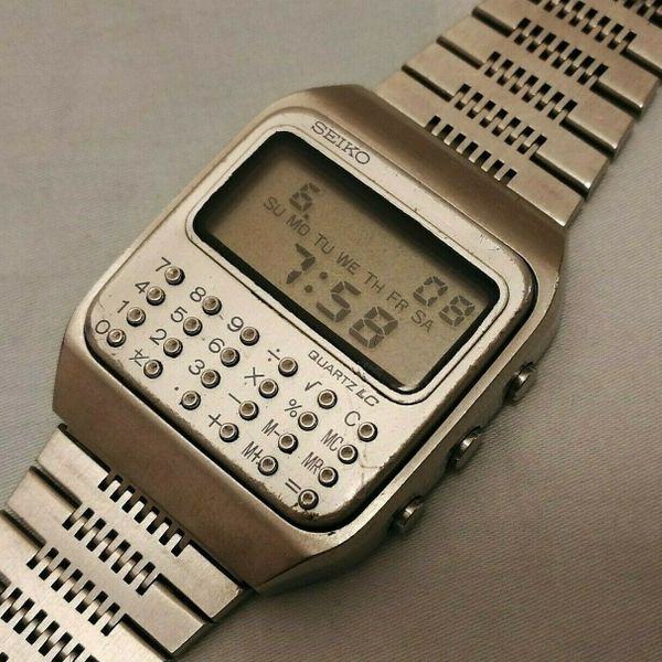 vintage seiko c153-5007 steel case calculator quartz alarm lcd watch from  1977 | WatchCharts