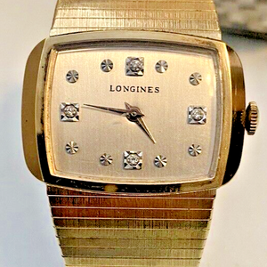 LADIES 14K GOLD ELECTROPLATE LONGINES WATCH W 4 DIAMONDS REPAIR