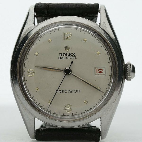 1951 Rolex Oysterdate Precision vintage watch #6094 red date steel 34 ...